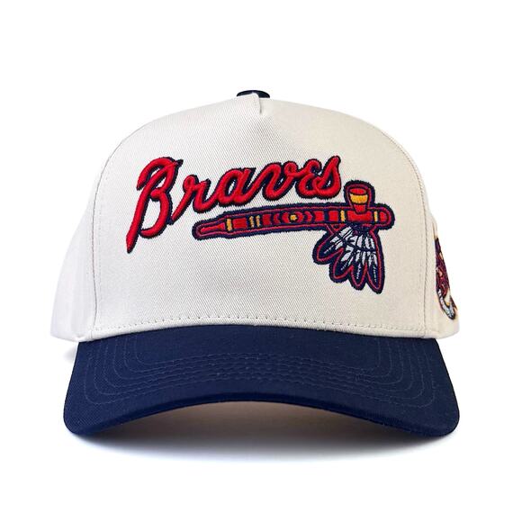 Banned Wagon Atlanta Blazin’ Braves A-frame Snapback Baseball Hat - Picture 1 of 6